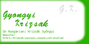 gyongyi krizsak business card
