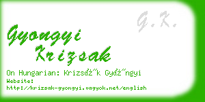 gyongyi krizsak business card